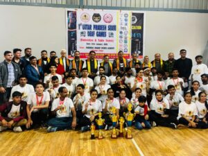 यहां चयनित टीम आगामी माह मार्च में होने वाली राष्ट्रीय डेफ खेल प्रतियोगिताओं मे प्रतिभाग करेगी, जहाँ राष्ट्रीय टीम का चयन होना है जो जुलाई 2025 को जापान मे होने वाली डिफ्लिंपिक मे हिस्सा लेगी। बलराम सिंह जादौन, उप चैयरमैन DSAUP, सौरभ श्रीवास्तव, अध्यक्ष DSAUP, अनिल कपूर. JT. SECRY. , श्री मती शालिनी श्रीवास्तव भी कार्यक्रम में प्रमुख सहयोगी रहे।
